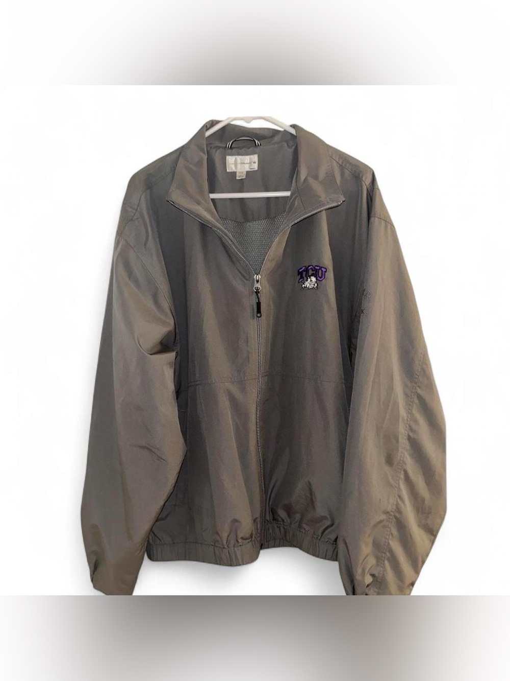 Cutter & Buck Gray TCU Embroidered Varsity Jacket